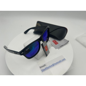 Ray Ban Wayfarer Flash Black Sunglasses Blue Lenses